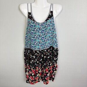 UMGEE Women's Multi Color Floral Print Strappy Boho‎ A-Line Mini Sundress Size S